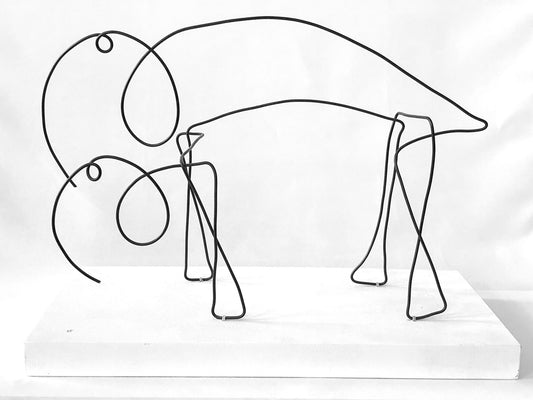 Drahtskulptur in Einlinientechnik: Elefanten
